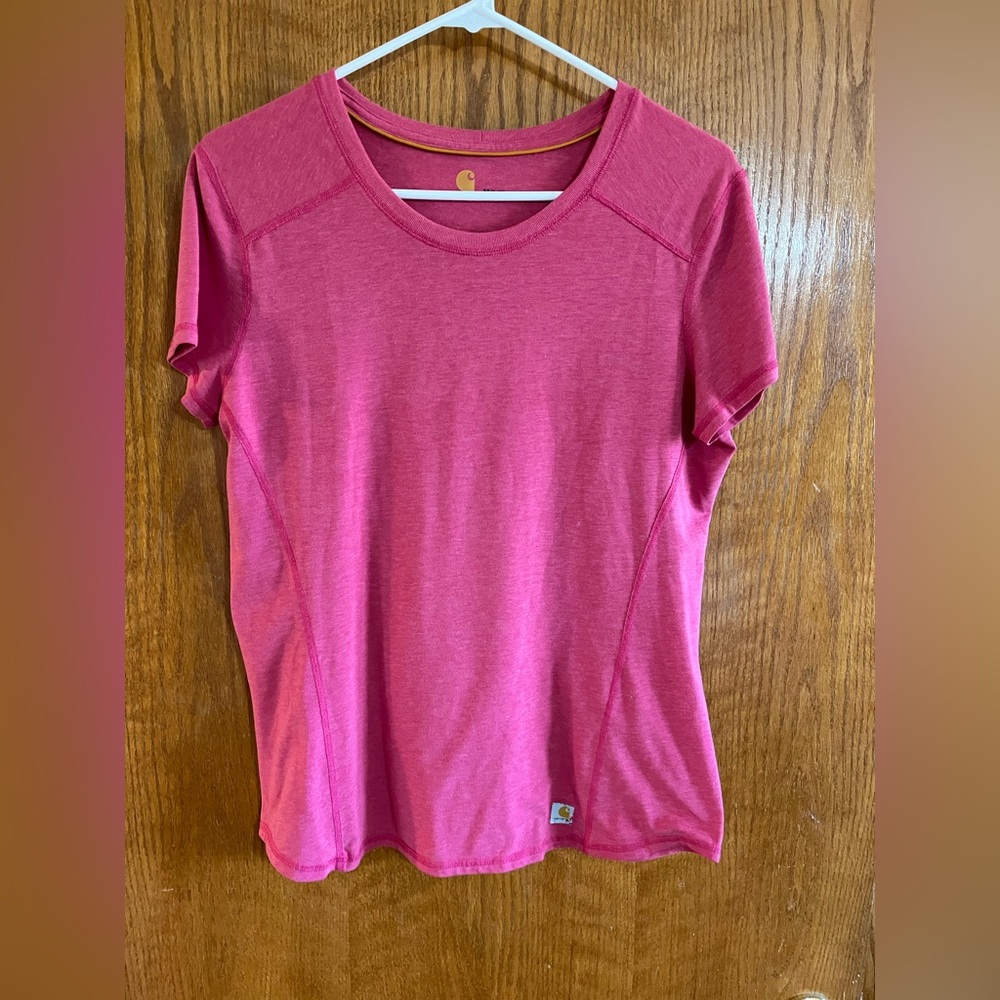 Carhartt Women’s Short Sleeve Tee in Bright Pink Heather